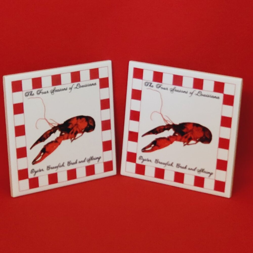 The Four Seasons of Louisiana Tile Oyster Crawfish Crab Shrimp